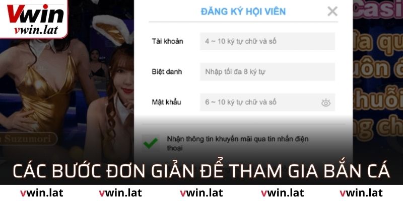 Các bước tham gia vào bắn cá VWIN đơn giản