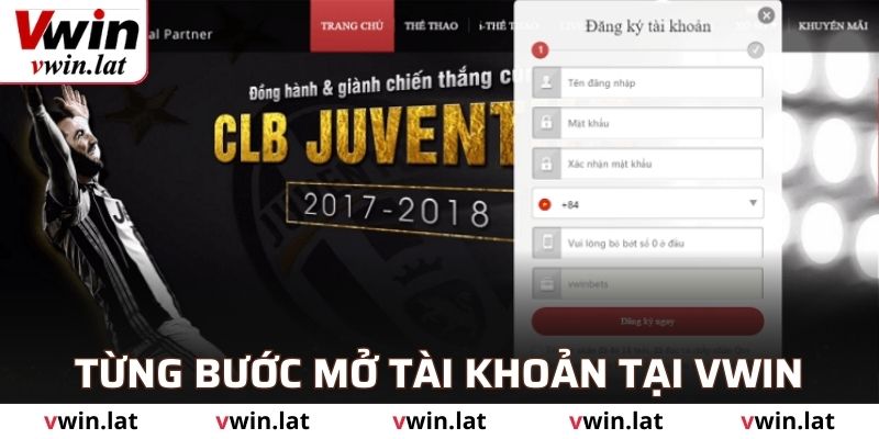 Từng bước mở tài khoản lần đầu tại VWIN